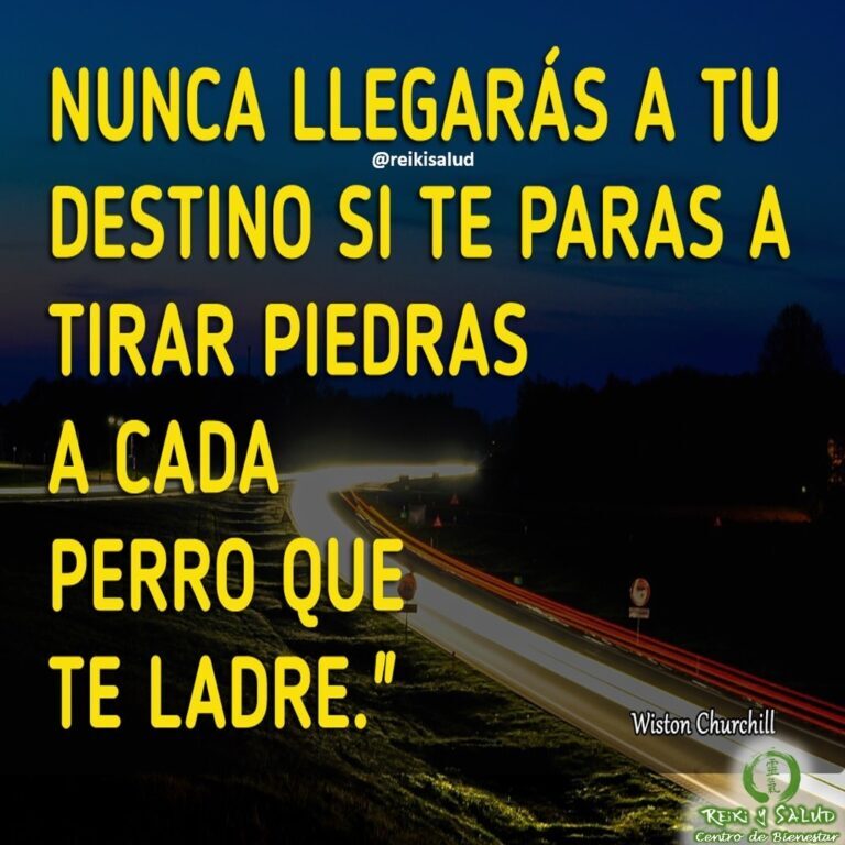 💎“Nunca llegarás a tu destino si te paras a tirar piedras a cada perro que…