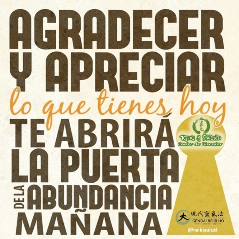 Agradecer y apreciar lo que tienes HOY, te abrirá la puerta de la abundancia MAÑANA.…