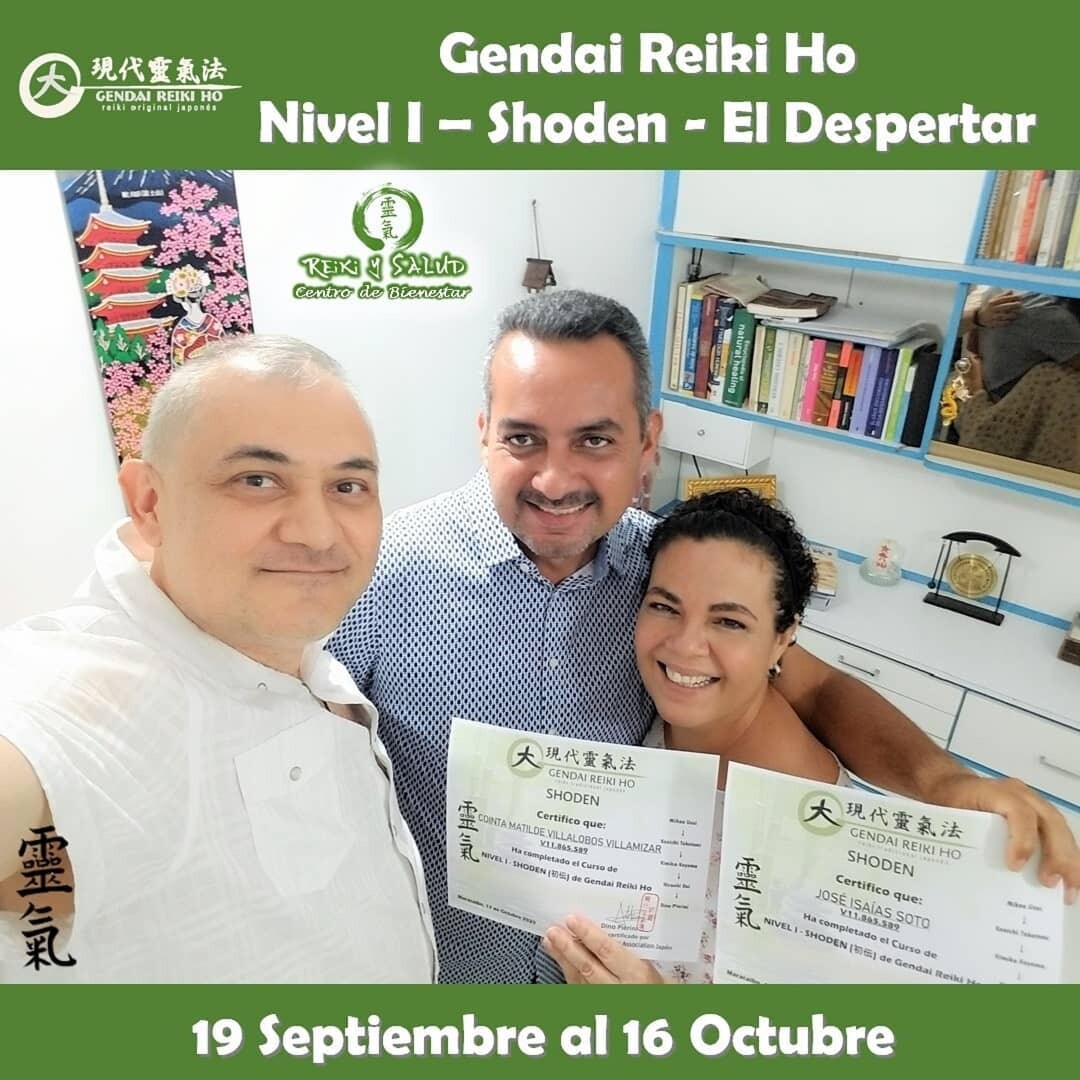 Agradecido y feliz, por el encuentro, experiencia, entrega, energía y sanación compartida en familia, durante el curso de Gendai Reiki Ho Nivel I (Shoden – El Despertar), dictado en el Casa Reiki y Salud, bajo la modalidad semipresencial, iniciado el 19 de Septiembre que para este grupo termino el 16 de Octubre. Fue un nuevo y especial encuentro de almas, que decidimos iniciar este nuevo viaje de despertar, lleno de energía y alegría; confiando en la luz de Reiki. Comparto las fotos del encuentro de iniciación y practica presencial realizado en Casa Reiki y Salud. Hoy agradezco a Cointa y José.️Gracias a todos ustedes por el compartir, entrega, alegría y experiencia. Cinco semanas de crecimiento y autodescubrimiento para todos. Un abrazo de luz y gassho.Reiki Ho es una terapia holística natural cuyo objetivo es el restablecimiento del equilibrio y la armonía en nuestro ser, promoviendo la sanación física, mental y emocional.Casa Reiki y Salud, comparte las técnicas de la Gendai Reiki Healing Association de Japón, con el respaldo internacional de la Gendai Reiki Network. Cursos dictados por Dino Pierini (@DinoPierini), Shihan de la escuela Gendai Reiki Ho desde el año 2008 y miembro de la Gendai Reiki Healing Association en Japón.️ Casa Reiki y Salud, una caricia para el alma, ampliando el circulo de luz, promoviendo una vida de salud y felicidad.Gracias, Gracias, Gracias, Námaste, @dinopierini#reiki #reikimaracaibo #reikivenezuela #sanación #salud #metamedicina #bioneuroemocion #bioemocional #reikiusui #gendaireiki #gendaireikiho #shoden #okuden #mikaousui #gendaii #cursosmaracaibo #casagendaireiki #dinopierini #armonía #bienestar #paz #amor