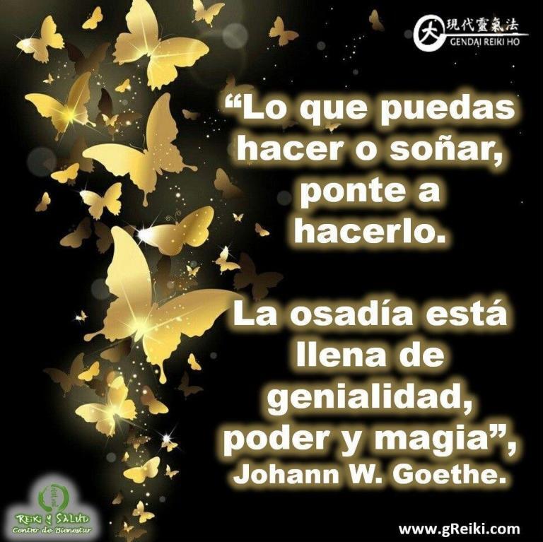 “Lo que puedas hacer o soñar, ponte a hacerlo. La osadía está llena de genialidad,…