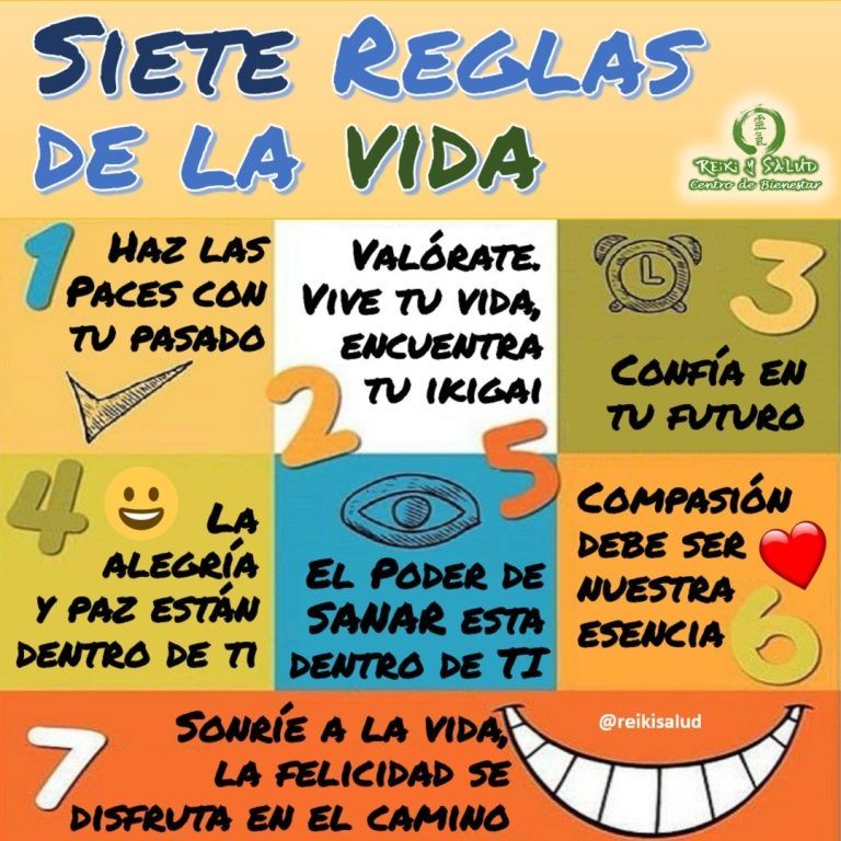 Siete Reglas de la Vida.️ ¿Qué pensamiento vinieron a ti, cuando leíste esta lista?, ¿Qué…