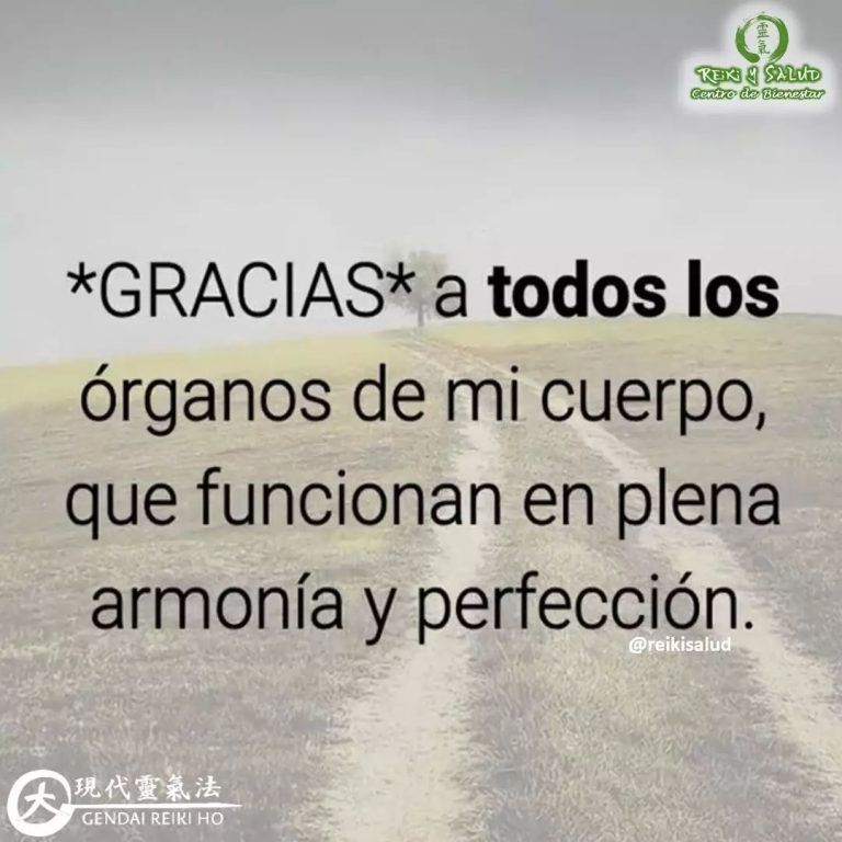 Gracias a todos los órganos de mi cuerpo, que funcionan en plena armonía y perfección.…