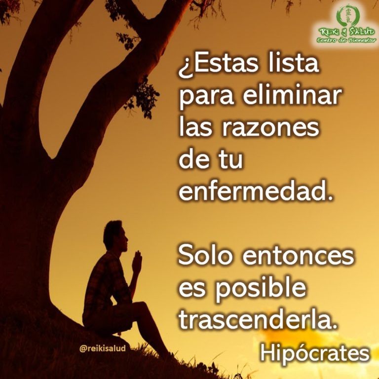 ¿Estas lista para eliminar las razones de tu enfermedad?. Solo entonces es posible trascenderla Hipócrates.…