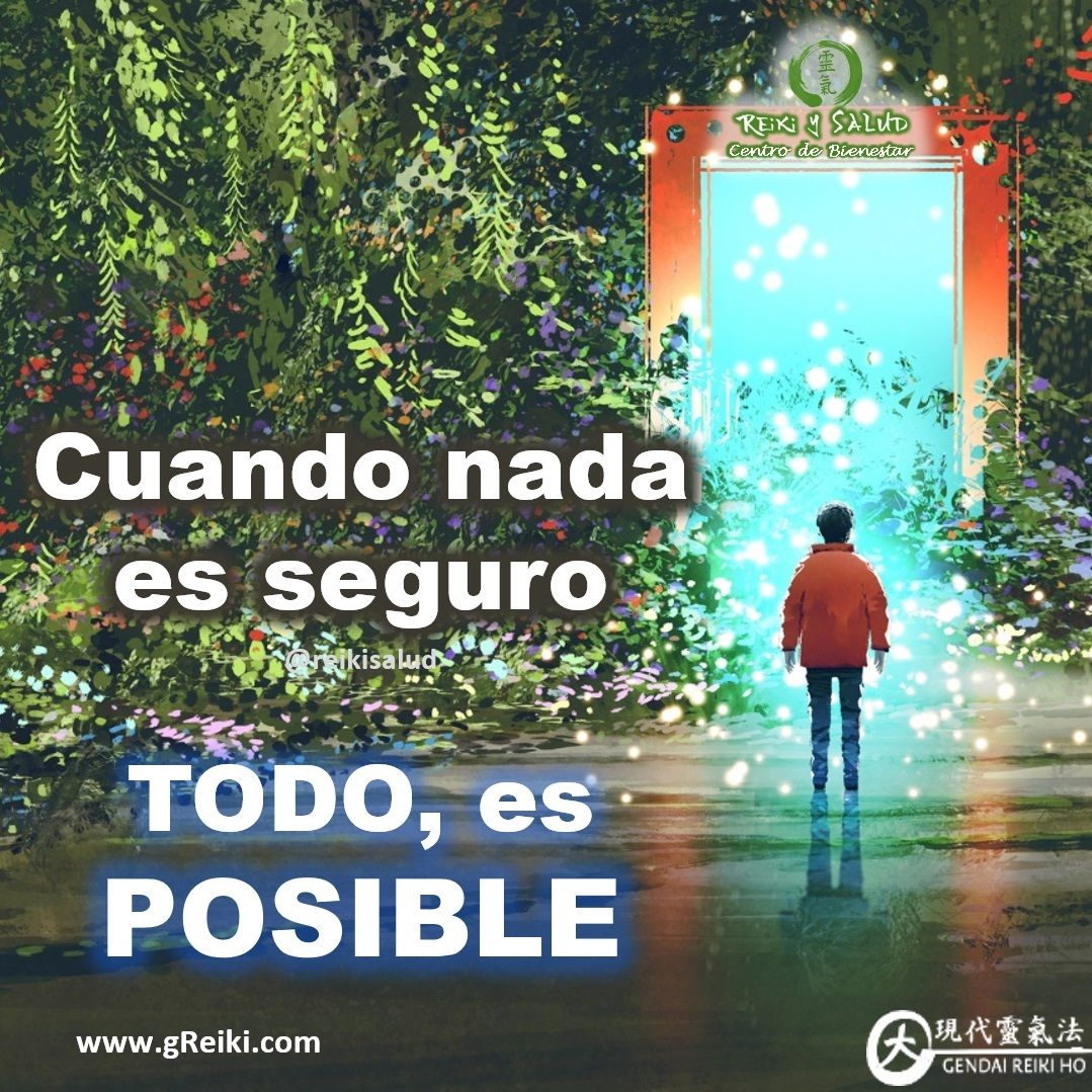 Cuando nada es seguro, TODO es POSIBLE.El aquí y el ahora, es un regalo del Universo, nos da la posibilidad para hacer y deshacer, para lanzarte a lo misterioso, hacia lo nuevo, de ampliar tu refugio.Todo es posible, para el que cree, para quien pinta de esperanza sus días, para el que tiene fe en sí mismo y acepta su poder de creación. Recuerda que estamos en un universo de infinitas posibilidades y somos libres de escoger.Nuestra invitación es de salir de la zona de confort para explorar los tesoros que aún Te faltan por descubrir. ¿Sabes qué? Nunca vas a ser más joven de lo que eres hoy, nuca volverás al día ni al segundo ni a la situación en la que estás ahora, así que date un capricho, sal de tu zona segura y disfruta de como tus capacidades se manifiesten libremente.Ahora es cuando puedes experimentar, ahora es cuando puedes darte cuenta de que todo aquello que no controlas te puede sorprender, porque cuando nada es seguro, todo es posible, ¿nos lanzamos?.Casa Reiki y Salud, te invita a aprender la bella práctica de Usui Reiki Ho Tradicional Japonés, y promover tu salud, bienestar y abundancia.️ Feliz viaje de auto descubrimiento y despertar.Gracias, gracias, gracias, Namaste, @dinopierini️ Comparte esta publicación con quien te vino a la mente cuando la leíste., Gracias, gracias gracias#despertar #reikimaracaibo #reikizulia #reikivenezuela #reikisalud #totalcoherencia #reikisalud #smile #bienestar #reiki #shoden