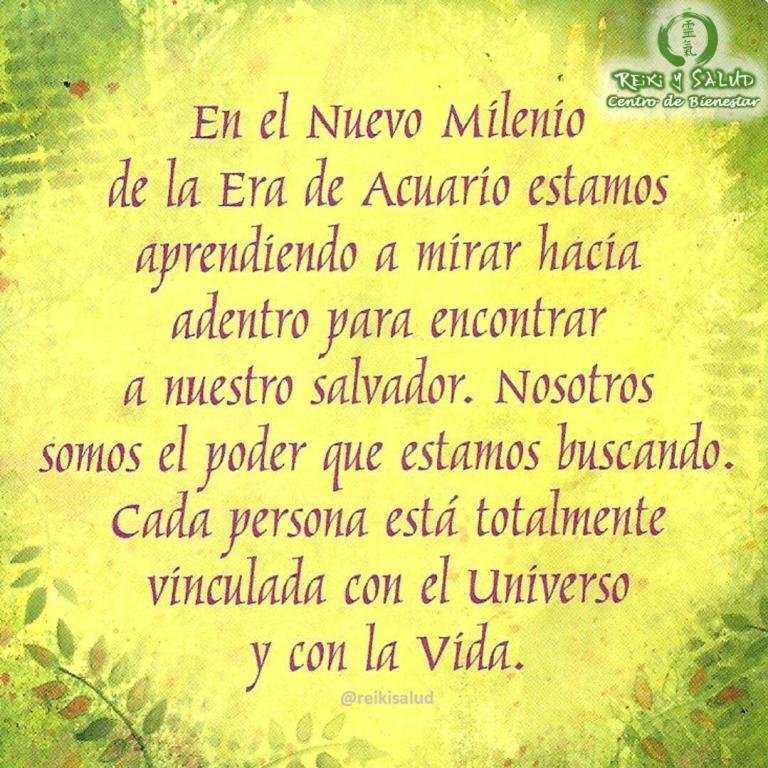 En el nuevo milenio de la era de acuario, estamos aprendiendo a mirar hacia adentro…