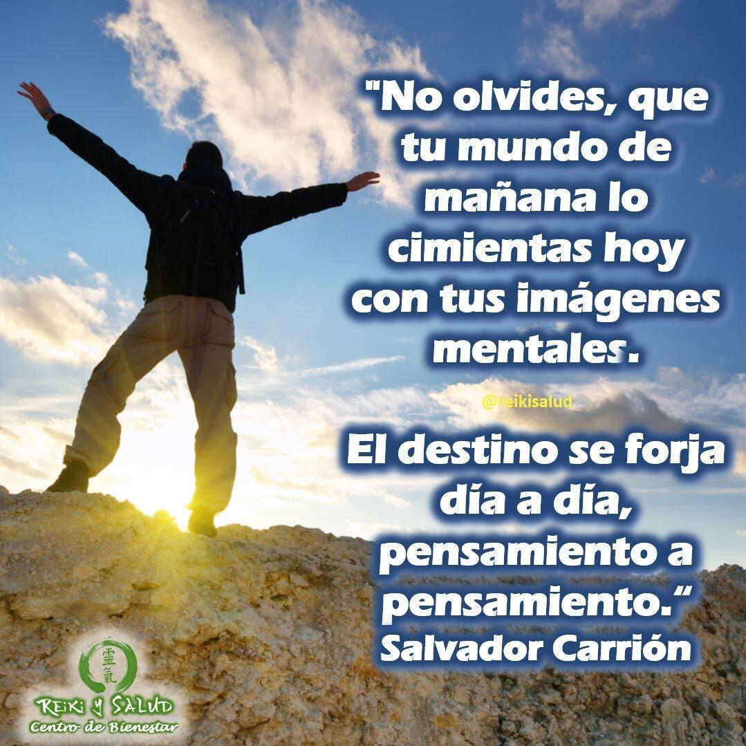 "No olvides, que tu mundo de mañana lo cimientas hoy con tus imágenes mentales. El destino se forja día a día, pensamiento a pensamiento. “Salvador Carrion.Jamás olvides que tu Vida es más grande que tus miedos, que tus fuerzas son mayores que tus dudas, que, aunque tu mente pueda estar confundida, tu corazón siempre sabrá la respuesta.Con el tiempo lo que hoy es difícil, mañana será un tesoro.Esfuérzate por lo que realmente tiene sentido para ti y ten la virtud de saber esperar… porque todo lo que tiene que ser… ¡SERÁ!¿Que estas creando últimamente?Feliz viaje de descubrimientoCon toda la certeza que, si lo CREES, lo CREAS, compartimos desde Casa Reiki y Salud, un abrazo de luz, con la confianza de que Dios está con nosotros y somos uno con la conciencia universal, y recuerda: ¡a sonreír, agradecer y abrazar tu vida!Gracias, gracias, gracias, un gran abrazo de luz, Namaste, @DinoPieriniSi te gusta la publicación Compártela, Comenta, Gracias, gracias gracias🌐Página WEB: www.gReiki.com#felicidad #abundancia #meditacion #vida #gratitud #reikimaracaibo #reikizulia #reikivenezuela #saludybienestar #reikisalud #reiki @reikisalud