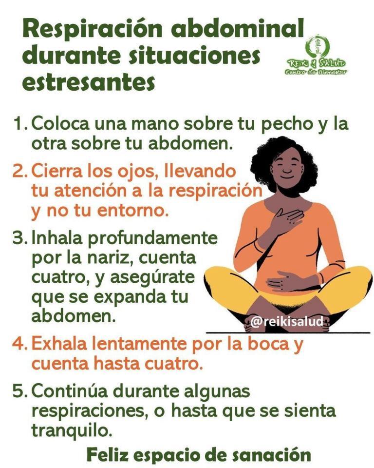 Usa la respiración abdominal para mantener la calma durante situaciones estresantes. La respiración abdominal es…
