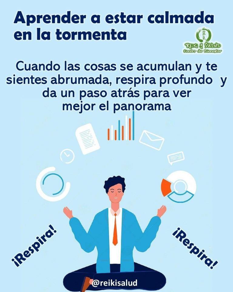 Cuando llegue la tormenta y sientas estrés, RESPIRA. El estrés es una parte normal de…