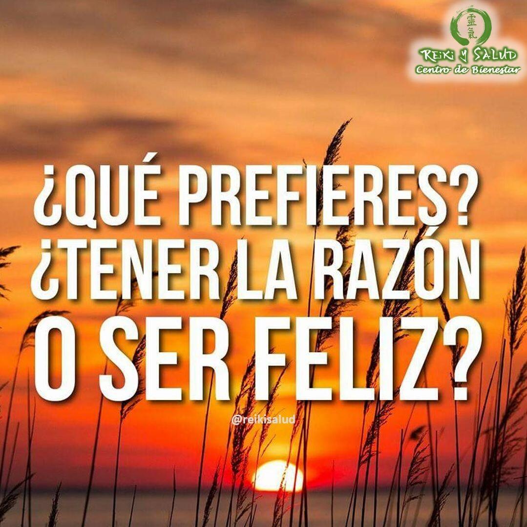 ¿Qué Prefieres? ¿Tener la razón o ser Feliz?Es más sabio ser FELIZ, que tener razón, porque ser Feliz es la verdadera razón de ser.“Dos amigos íntimos emprendieron una excursión. Al hacerse de noche se echaron a dormir bajo un árbol, uno junto al otro. Uno de ellos soñó que habían tomado un barco y habían naufragado en una isla. Al despertar, comenzó a preguntarle a su compañero si recordaba la travesía, el barco y la isla. No se lo podía creer cuando su amigo le explicó que él no había tenido ese sueño. ¡Imposible, no podía creérselo! Se enfadó con su amigo y se negó a aceptar que no hubiera tenido el mismo sueño que él…”¿Te ha pasado algo similar como en el cuento que compartí?️ Feliz viaje de auto descubrimiento y despertar.Con toda la certeza que, si lo CREES, lo CREAS, compartimos desde Casa Reiki y Salud, un abrazo de luz, con la confianza de que Dios está con nosotros y somos uno con la conciencia universal.Casa Reiki y Salud, una caricia para el alma, ampliando el circulo de luz, promoviendo una vida de felicidad y bienestar.Gracias, gracias, gracias, Namaste, @dinopierini️ Comparte esta publicación con quien te vino a la mente cuando la leíste., Gracias, gracias gracias🌐 Página WEB: www.gReiki.com#despertar #reikimaracaibo #reikizulia #reikivenezuela #reikisalud #totalcoherencia #reikisalud #smile #bienestar #reiki