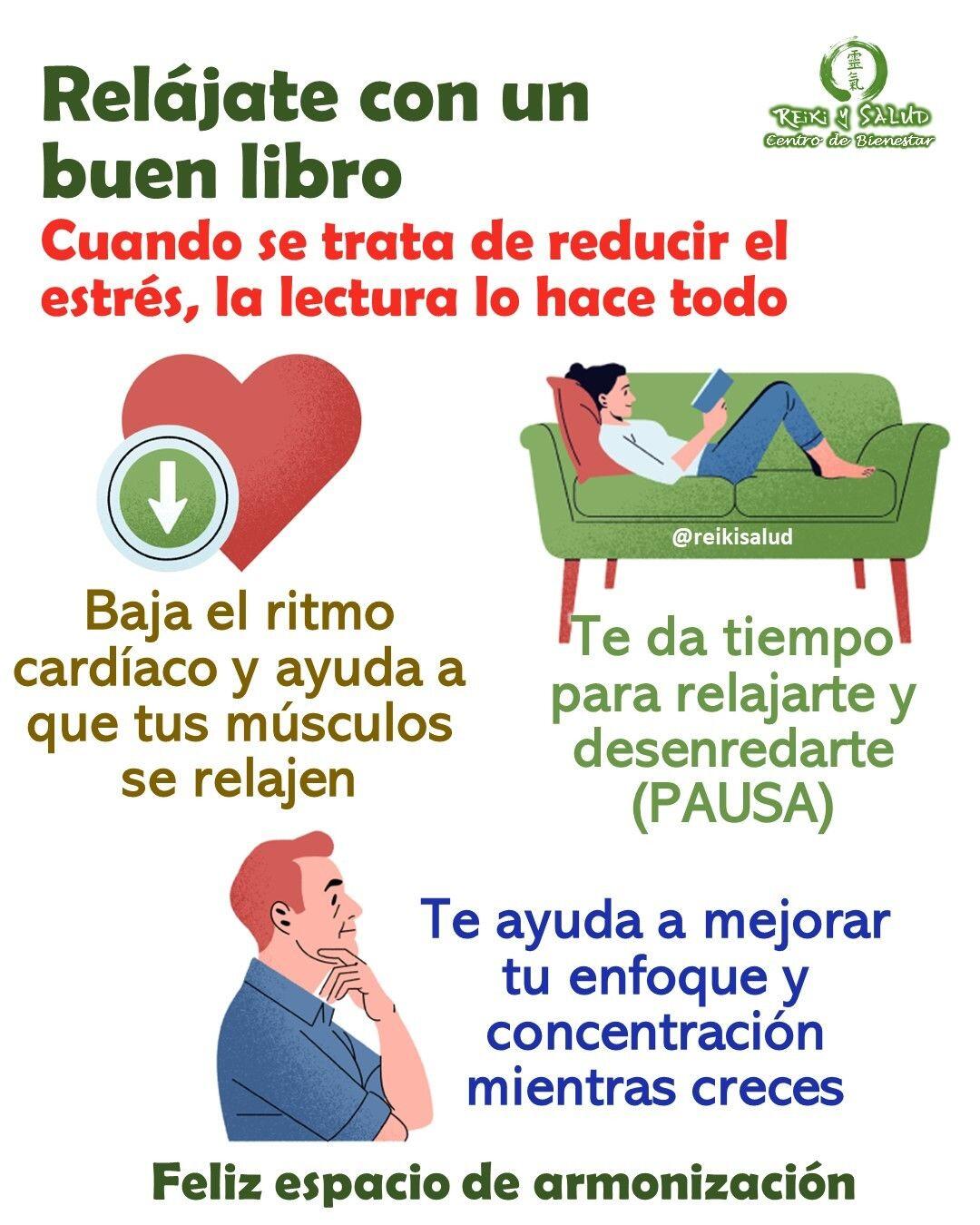 ¿Sabes que existe una manera fácil de escapar a otro lugar, mientras reduces tus niveles de estres? Tal vez no puedas transportarte físicamente a otro tiempo o lugar, pero leer ficción puede sacar tu mente del mundo real por un corto tiempo. No te preocupes si no eres un lector voraz, solo te lleva seis minutos sumergirte en una historia y reducir tus niveles de estrés. ¡Esta semana, comienza en un universo completamente diferente antes de entrar en la rutina diaria!La investigación ha demostrado que leer ficción es más efectivo para reducir el estrés que escuchar música, beber té y dar un paseo. De hecho, se demostró que los niveles de estrés se redujeron en un 68 por ciento después de la lectura. Mientras su cerebro está involucrado en la historia, su ritmo cardíaco disminuye y los músculos se relajan. La lectura es una forma muy efectiva de enfocar su energía y mejorar su concentración. El acto de leer una nueva historia, invita a tu cerebro a aferrarse a la historia, dándote algo para volver a visitar más tarde.¡Comienza a leer un nuevo libro el lunes y tendrás un mundo completamente al cual visitar!Además de ser excelente para reducir el estrés, la lectura también aumenta tu inteligencia emocional y empatía a medida que te adentras en las cabezas y las vidas de los personajes de la historia.Elige algo que realmente disfrutes y que te haga sentir feliz y tranquilo. (El periódico o su feed de redes sociales probablemente no sean las mejores opciones).Enfoque, enfoque, enfoque. No escuches música, no leas con la televisión encendida, no leas con otras personas alrededor. Haz que sea lo único que estás haciendo, este es tu momento.Cuando hayas completado tu lectura, no te detengas ahí, convierte tu experiencia de lectura en algo estimulante. ¿Qué te parecieron los personajes? ¿Encontraste algo en común con ellos? ¿Que mas te preguntarías?, Recuerda, estás leyendo por placer.Al final preguntate ¿Como me siento luego de la lectura?️ Feliz viaje de auto descubrimiento y despertar.Gracias, gracias, gracias, Namaste, @dinopierini🌐 Página WEB: www.gReiki.com#despertar #reikimaracaibo #reikizulia #reikivenezuela #reikisalud