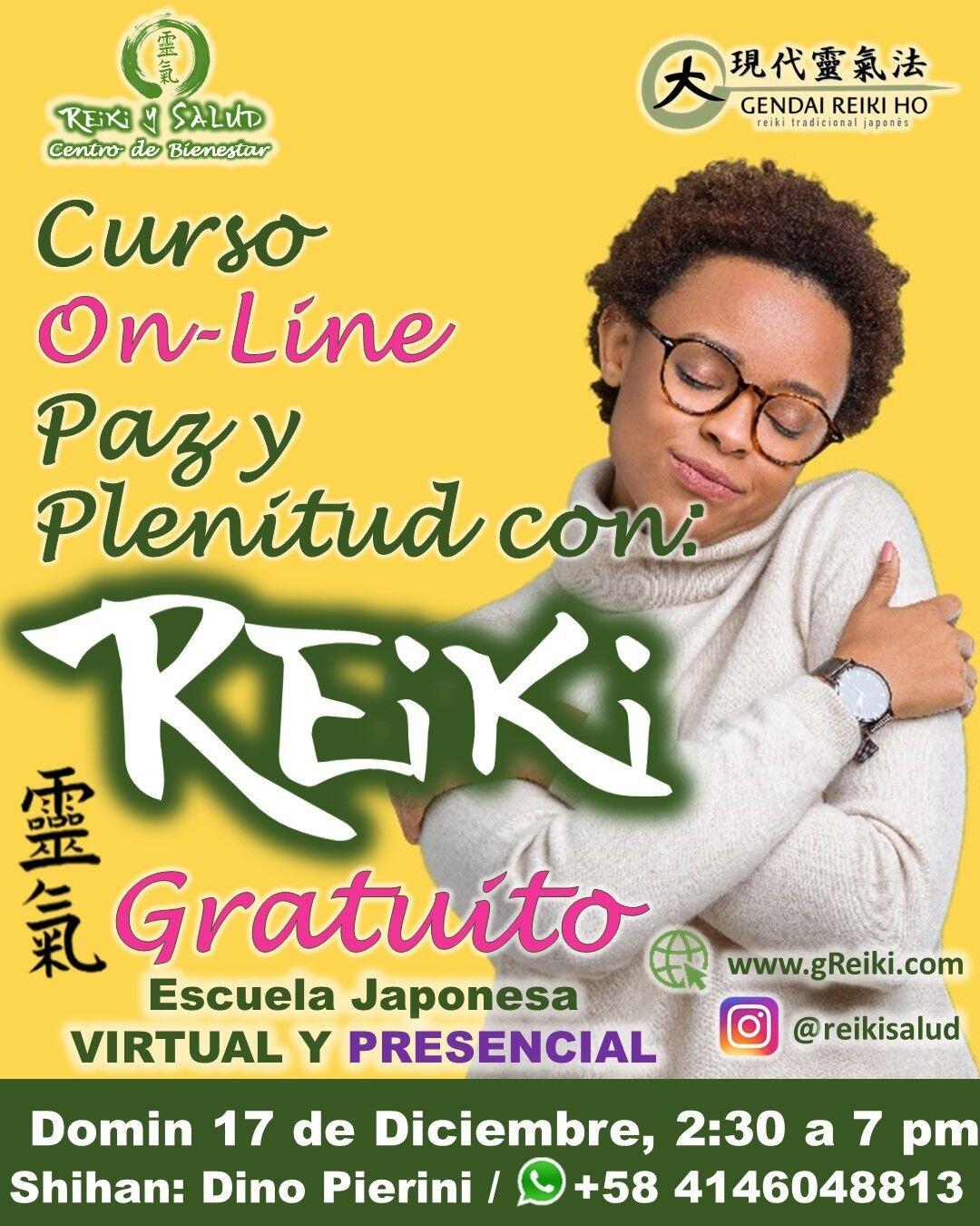 Curso gratuito On-Line, "Paz y Plenitud con Reiki", con el respaldo de Casa Reiki y Salud, y la escuela japonesa Gendai Reiki Ho, dando a conocer la fórmula japonesa para vivir una vida de paz, plenitud y bienestar, confirmado para el próximo DOMINGO 17 de Diciembre. Honrando los 101 años de Reiki y todas las bendiciones recibidas este año 2023, compartimos nuevamente este hermoso curso.🌞 Este curso es un compendio del curso de 1er Nivel, de la escuela Gendai Reiki Ho, que está enfocado en transmitir la esencia de Reiki Ho y el conocimiento de las prácticas de meditación y armonización japonesas, orientadas a alcanzar nuestro bienestar El conocimiento adquirido en el curso los habilitará para practicar la imposición de manos y las técnicas de respiración/armonización solo con ustedes mismos. El curso no incluye iniciaciones, ya que en la escuela japonesa Gendai Reiki Ho, las mismas deben ser realizadas de forma presencialSerá una jornada vivencial, donde aprenderás a: Entender a Reiki Ho, como una fórmula para vivir en armonía, con salud, abundancia y felicidad. Aprender y practicar las Técnicas tradicionales de autopurificación y autocrecimiento, que incluyen: Respiración Luminosa, Reactivación Celular, Ducha Reiki y otras. Aprender a integrar Reiki en nuestro día a día Cursos dictados por Dino Pierini (@DinoPierini), Shihan de la escuela Gendai Reiki Ho desde el año 2008 y miembro de la Gendai Reiki Healing Association en JapónDirigido a personas que quieran dar sus primeros pasos en el Reiki Ho. Reiki Ho, es la técnica en la que utilizamos la energía de Reiki (Energía vital Universal) para hacer que nuestras vidas estén llenas de paz, armonía, salud, abundancia y felicidadEl horario:DOMINGO 17 de Diciembre, de 2:30 pm a 7:00 pm (Hora Venezuela), VIRTUAL y PRESENCIAL EL curso es gratuito, sin embargo requiere que te registres. En nuestro perfil de Instagram encontraras el enlace de REGISTRO. CUPOS LIMITADOS. Si participas PRESENCIAL hay un aporte de 3US.Gracias, Gracias, Gracias, Námaste @dinopieriniwww.gReiki.com#reikivenezuela #reikimaracaibo @reikisalud #reikisalud #reiki #cursovenezuela