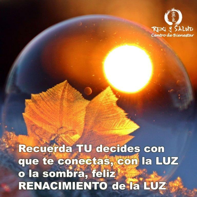 Recuerda TU decides con que te conectas, con la LUZ o la sombra, feliz RENACIMIENTO…