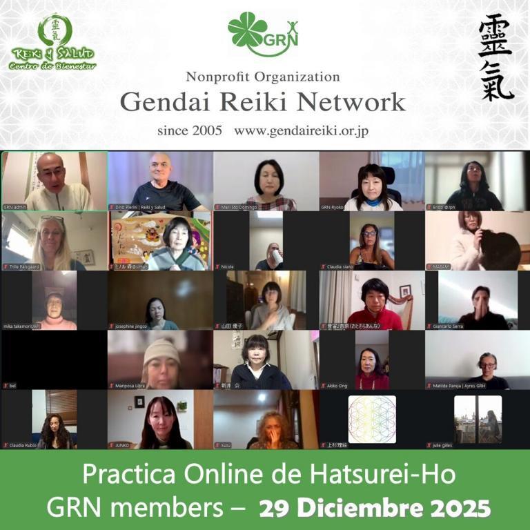Práctica de Hatsurei Ho con compañeros de la Gendai Reiki Network a nivel internacional