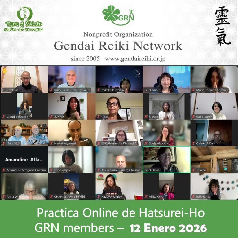 Práctica de Hatsurei Ho con compañeros de la Gendai Reiki Network a nivel internacional