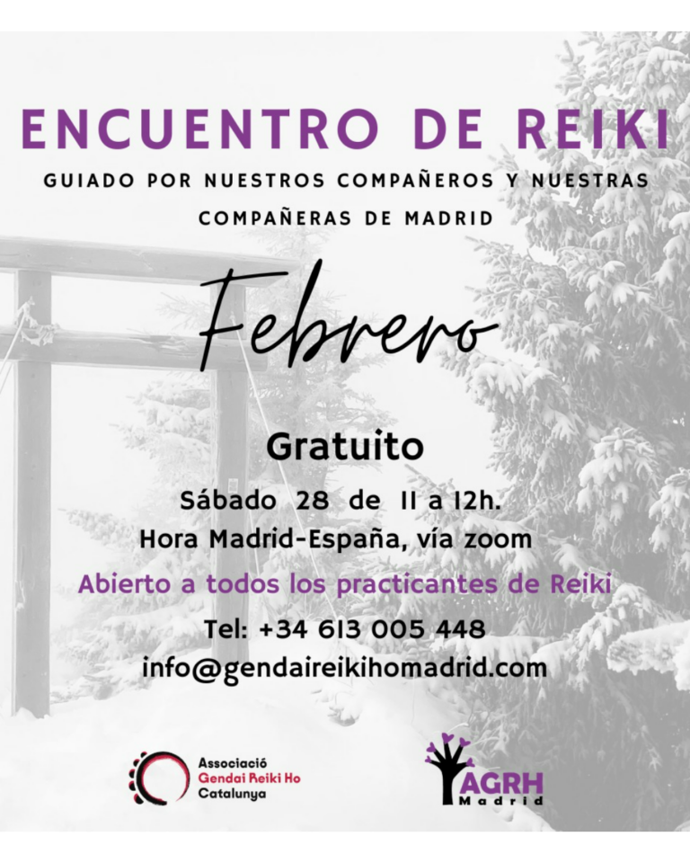 GENDAI REIKI HO MADRID, INVITA A SU ENCUENTRO MENSUAL ONLINE ✨✨
