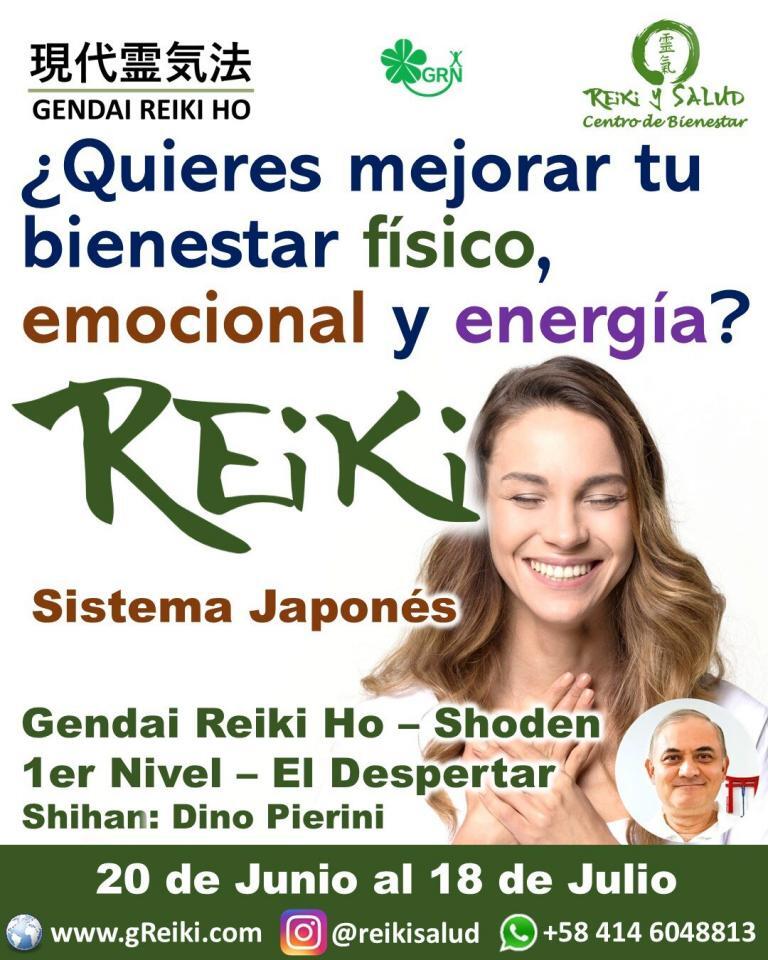 Quieres mejorar tu bienestar físico, emocional y energía - 20 de Junio Sistema Japonés Gendai Reiki Ho