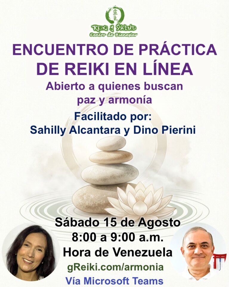 Encuentro de práctica de Reiki en Línea. Abierto a quienes buscan paz y armonía, facilitado…