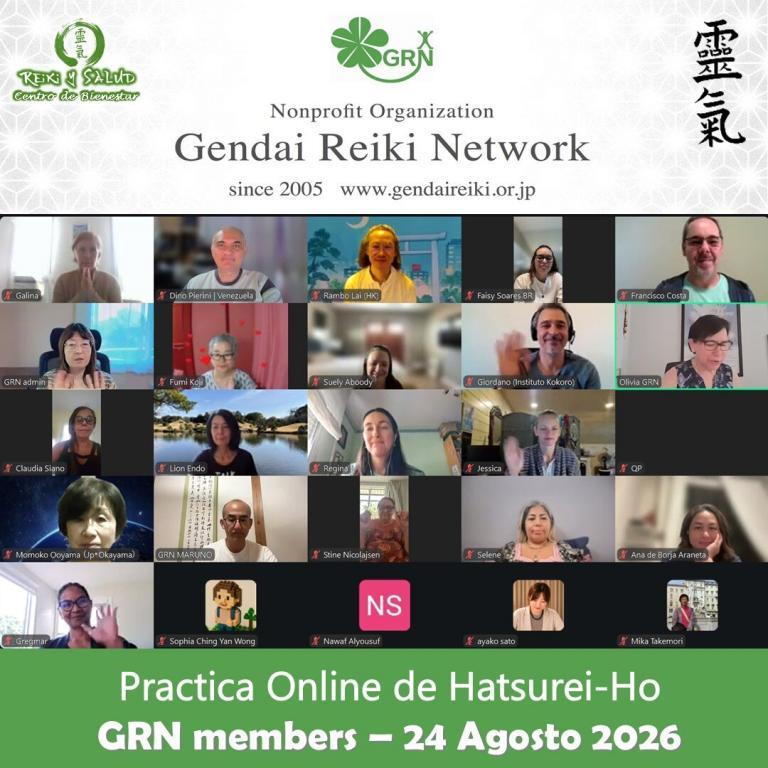 Encuentro para practicar y compartir Hatsurei Ho hoy 24 Agosto 2026